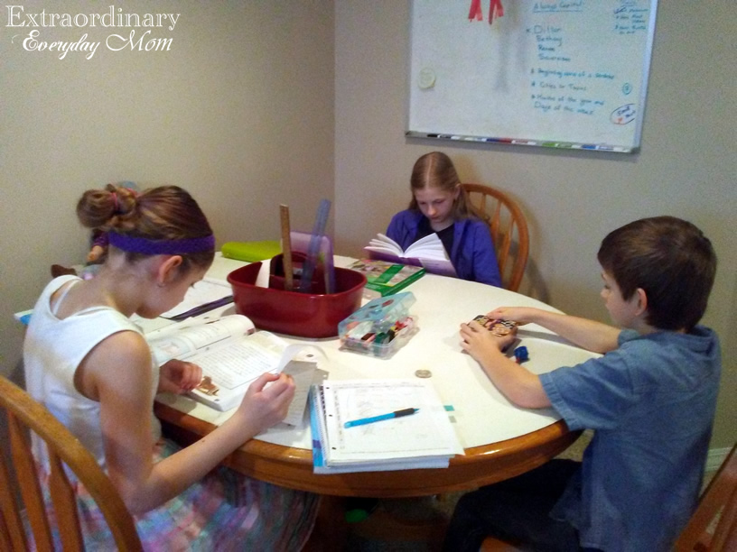 My Homeschool Day in the Life (with a 7, 10, and 12-year-old)